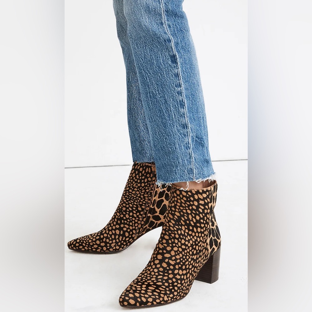 Madewell Spotted Brown Ankle Booties